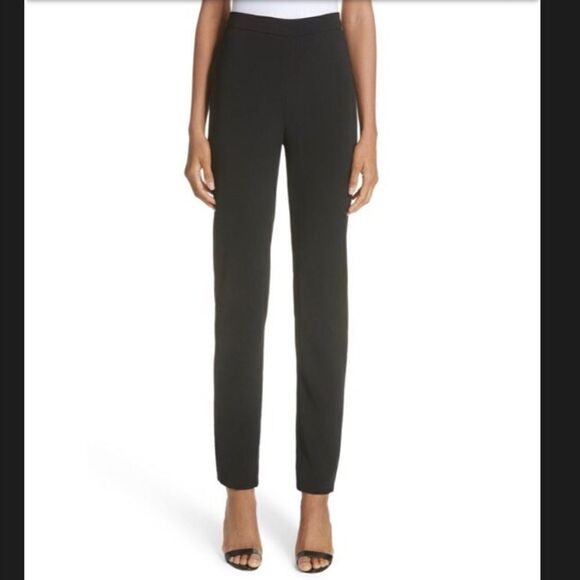 Brandon Maxwell Sz 0 Black Stretch Crepe Pants NWT - Picture 1 of 8